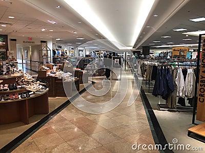 Men`s fashions in a department store. Editorial Stock Photo