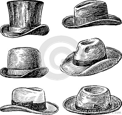 Men's hats Vector Illustration