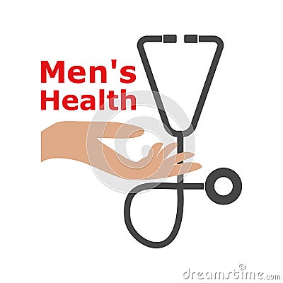 Men`s Health text, Men`s Health logo or icon Vector Illustration