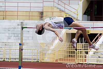 Men's High Jump Action Editorial Stock Photo