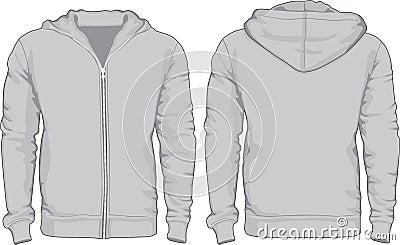 Men's Hoodie Shirts Template. Front And Back Views Stock Vector - Image ...