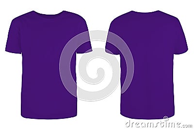 Men`s indigo blank T-shirt template,from two sides Stock Photo