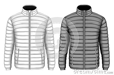 Men`s insulated down jacket Vector Illustration