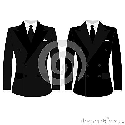 Men`s jacket. Wedding men`s suit, tuxedo. Vector Illustration