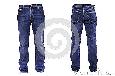 Men's jeans Isolated on white Stock Photo