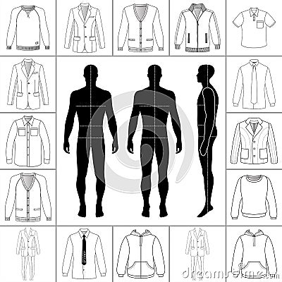 Men`s clothing set Vector Illustration