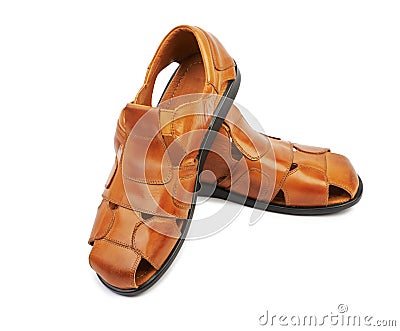 Men's leather sandals Stock Photo