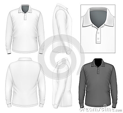 Men's Long Sleeve Polo-shirt Design Template Royalty Free Stock Image ...