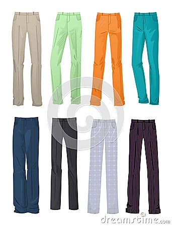 Men's office and casual pants Vector Illustration