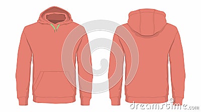 Men`s red hoodie Vector Illustration