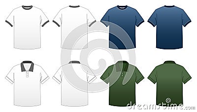 Men's T-shirt Templates-Series 2 Vector Illustration