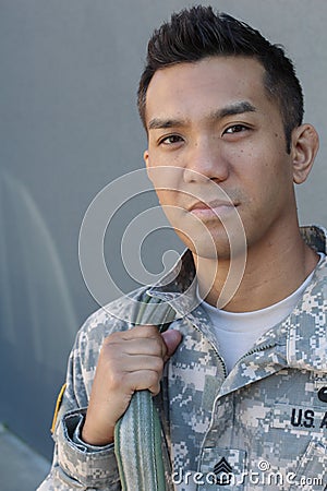 Men's tears. Marine U.S. Army in sorrow. Soldier's longing. Love of country. Sadness for the victims Stock Photo