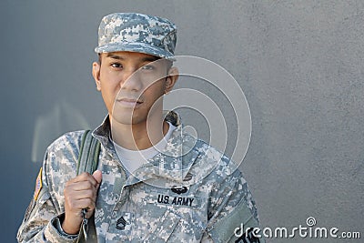 Men's tears. Marine U.S. Army in sorrow. Soldier's longing. Love of country. Sadness for the victims Stock Photo