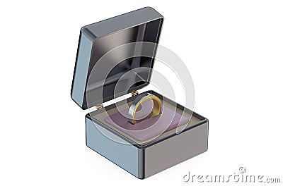 Men's wedding ring in jewelry box Stock Photo