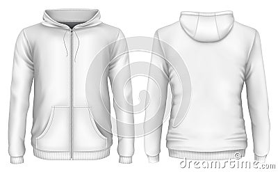 Men`s zip-up hoodie Vector Illustration