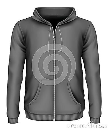 Men`s zip-up hoodie Vector Illustration