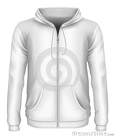 Men`s zip-up hoodie Vector Illustration