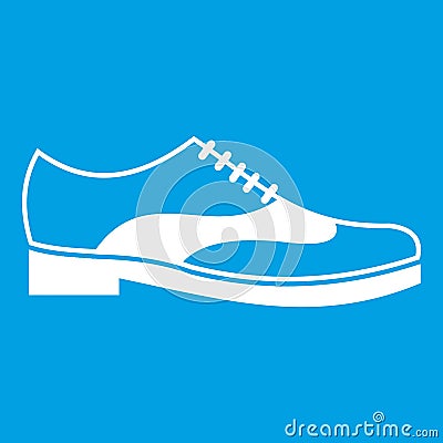 Men shoe with lace icon white Vector Illustration