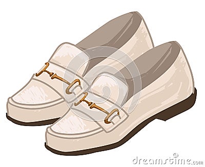 Men shoes and clothes trends, footwear of 1970s Vector Illustration
