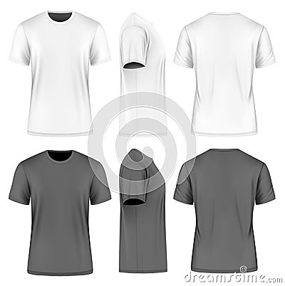 Men short sleeve round neck t-shirt Vector Illustration