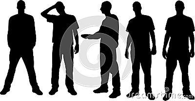 Men silhouettes Vector Illustration