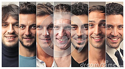 Men smiling Stock Photo