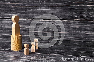 A men stands on the podium and broadcasts his thoughts and ideas Stock Photo