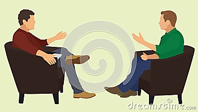 Men Talking With Each Other Vector Illustration