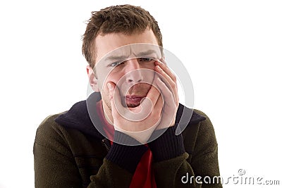 Men in teeth pain Stock Photo