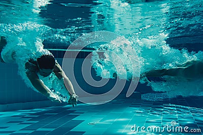 Men under water Stock Photo