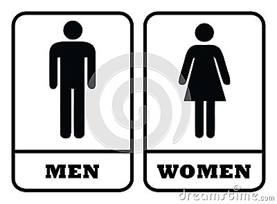 Men washroom icon and Women washroom sign Vector Illustration