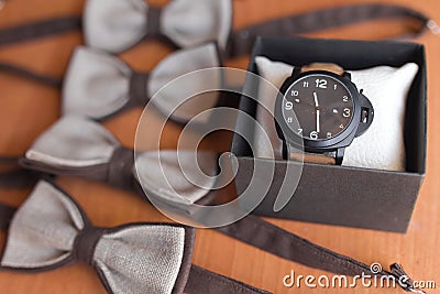 Men watch Stock Photo