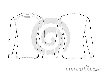 Men winter thermal underwear. Blank templates of long sleeve t-shirt. Vector Illustration