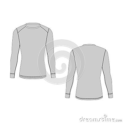 Men winter thermal underwear. Isolated male sport rash guard apparel. Vector Illustration