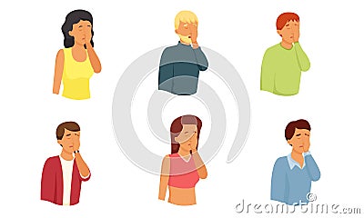 Men and women expressing grief, despair and frustration vector illustration Vector Illustration