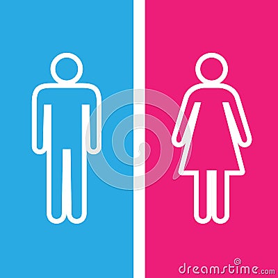 Men and Women toilet sign great for any use. Vector EPS10. Stock Photo