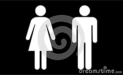 White Men and Women toilet sign great Vector Illustration