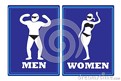 Men women toilet signs Vector Illustration