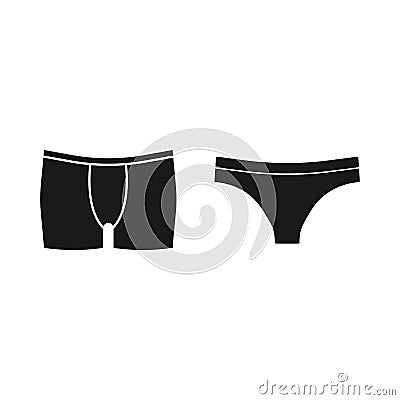 Men, women underwear icon. Vector illustration, flat design Cartoon Illustration