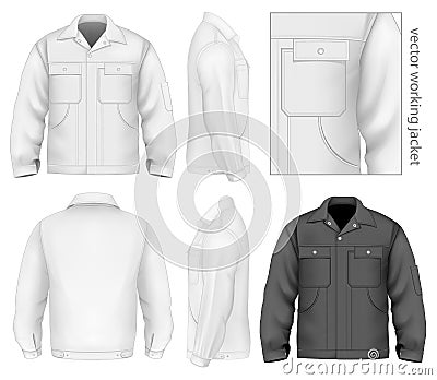 Men work jacket. Vector Illustration