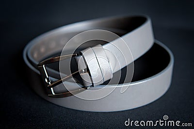 men& x27;s gray belt Stock Photo