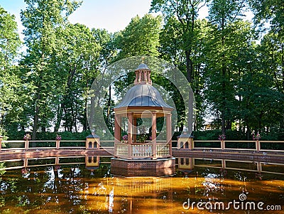 Menagerie Pond Bosquet in The Summer Garden in St. Petersburg, Russia Editorial Stock Photo