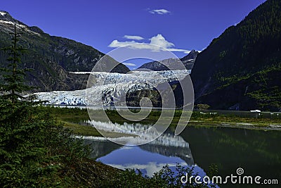 Mendenhall Glacier in Juneau, Alaska Stock Photo