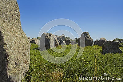 Menhir in Carnac-Brittany Stock Photo