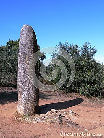 Menhir des Almendres near Evora Alentejo region Stock Photo