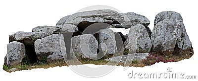 Menhir site of Carnac Brittany with vegetation PNG Vector Illustration