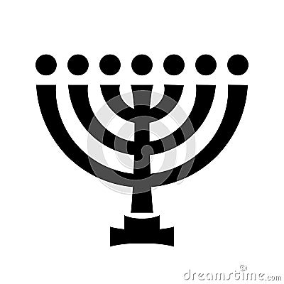Menorah (ancient Hebrew sacred seven-candleholder) Vector Illustration