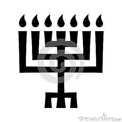 Menorah (ancient Hebrew sacred seven-candleholder) Vector Illustration