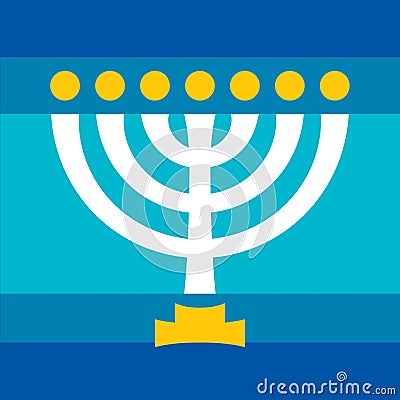 Menorah ancient Hebrew sacred seven-candleholder Vector Illustration