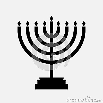 Menorah balck icon Vector Illustration